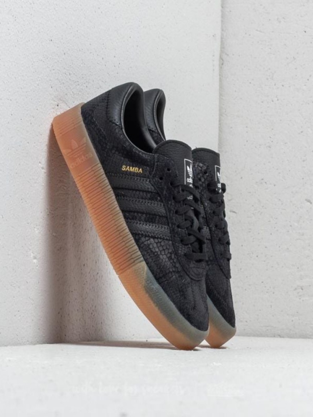 adidas Samba Women's Black with Gum Sole Sneakers